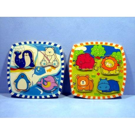 PUZZLE DREWNO ZWIERZ.