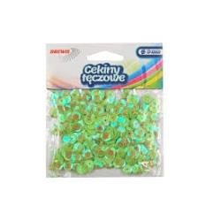 CEKINY TĘCZOWE ZIELONE 6MM
