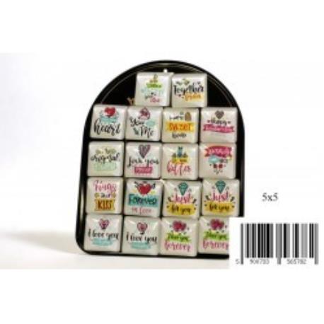 MAGNES KWADRAT NAPISY 5X5CM 18/OP