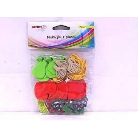 NAKLEJKI Z PIANKI OWOCE 51PCS