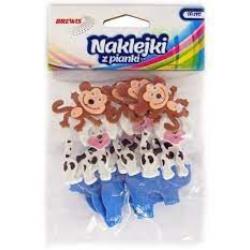 NAKLEJKI Z PIANKI MAŁPKI PIESKI 12PCS
