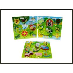 PUZZLE DREWNO ZWIERZĘTA 9EL