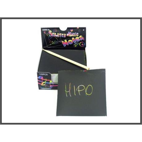 NOTESIK MAGICZNE KARTECZKI CZARNE 125PCS