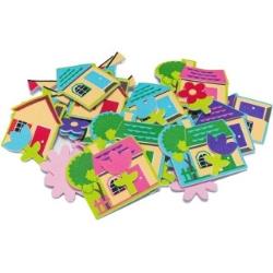 NAKLEJKI Z PIANKI KWIATKI I DOM