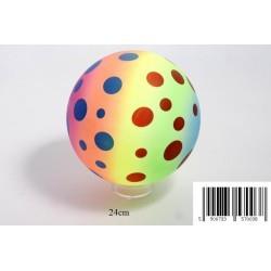 PIŁKA 9" TĘCZA KROPKI GRUBA