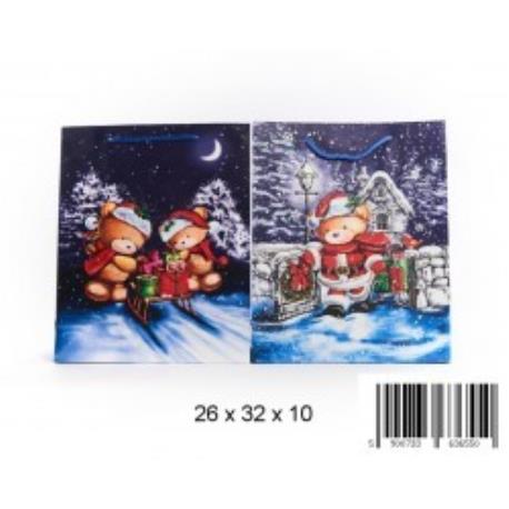 TOREBKA PREZENTOWA BROKAT 26X32X10 ŚWIĘTA