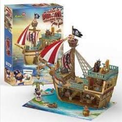 PUZZLE 3D STATEK PIRACKI ZE SKARBEM