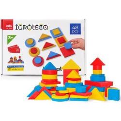 KLOCKI LOGICZNE DREWNO 48PCS 