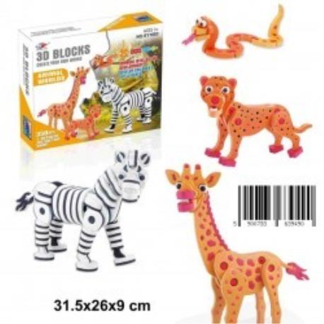 KLOCKI PIANKA 3D ZEBRA ŻYRAFA