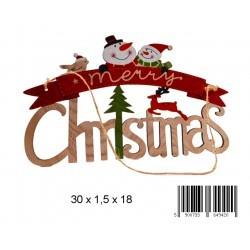 ZAWIESZKA ŚWIĄTA DREWNO MERRY CHRISTMAS 30CM