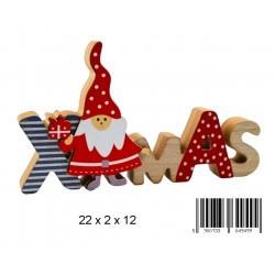 DEKORACJA ŚWIĘTA DREWNO 22X12CM