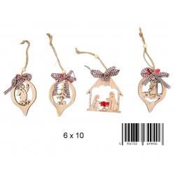 ZAWIESZKA ŚWIĘTA DREWNO KOKARDA 6X10CM