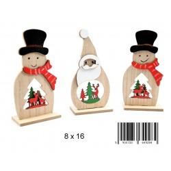 MIKOŁJ/BAŁWANEK DREWNO ŚWIĘTA 8X16CM