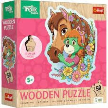 PUZZLE DREWNO KONTUR 50EL TREFLIKI