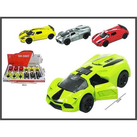 AUTA SPORT METAL 12CM ŚW/DŻW