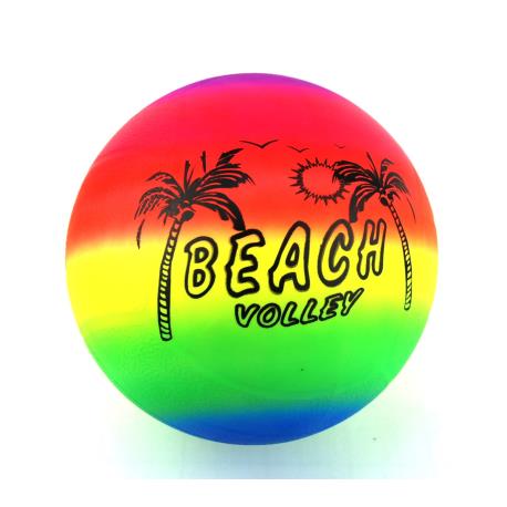 PIŁKA BEACH TĘCZA GRUBA GUMA 23CM