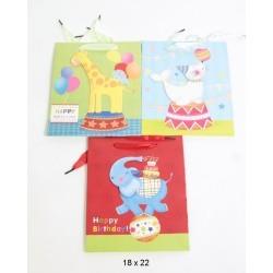 TOREBKA PREZENTOWA 22X18CM ZWIERZĘTA