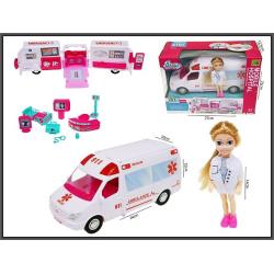 KARETKA 29CM Z LALKĄ 15CM