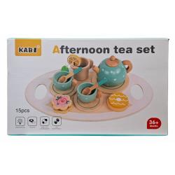 ZESTAW DO HERBATY DREWNO 15PCS