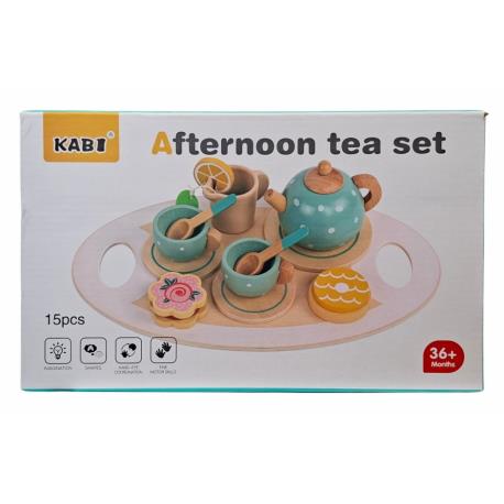 ZESTAW DO HERBATY DREWNO 15PCS