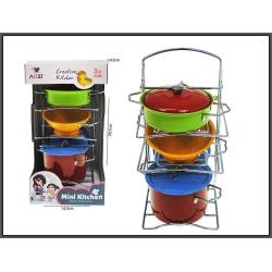NACZYNIA METALOWE 7PCS STOJAK