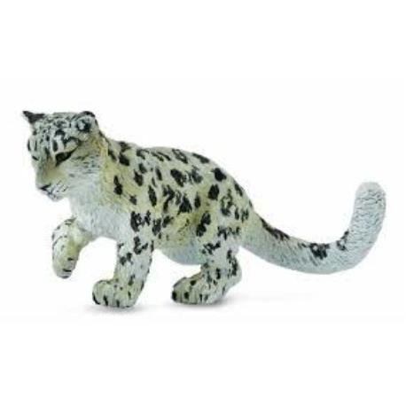 LEOPARD MŁODY ŚNIEŻNY BAWIĄCY SIĘ   M