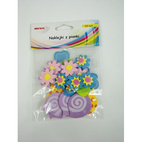 NAKLEJKI Z PIANKI WIOSNA 20 SZT