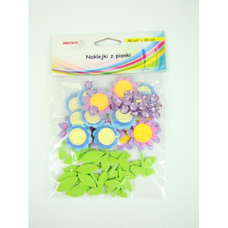 NAKLEJKI Z PIANKI KWIATKI I DIAMENTY