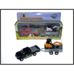 AUTO Z PRZYCZEPĄ Z KOPARKĄ